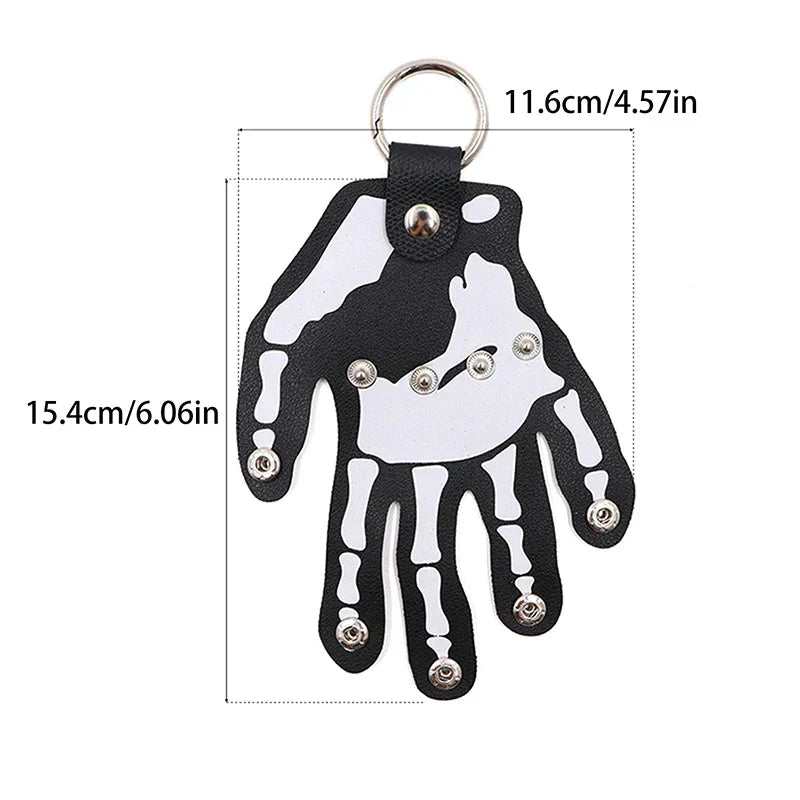 Gothic Skeleton Hand Leather Belt Clip Keychain