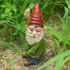 Creative Gnome Figurine Made of Resin with White Beard