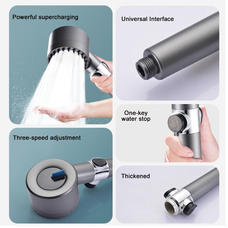 High-Pressure Showerhead with Micro-Hole Spray Design and Up to 200% More Pressure