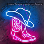 USB-Powered Cowboy Boots Neon Sign for Western Decor