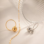 18k Bold Two Ball Open Ring