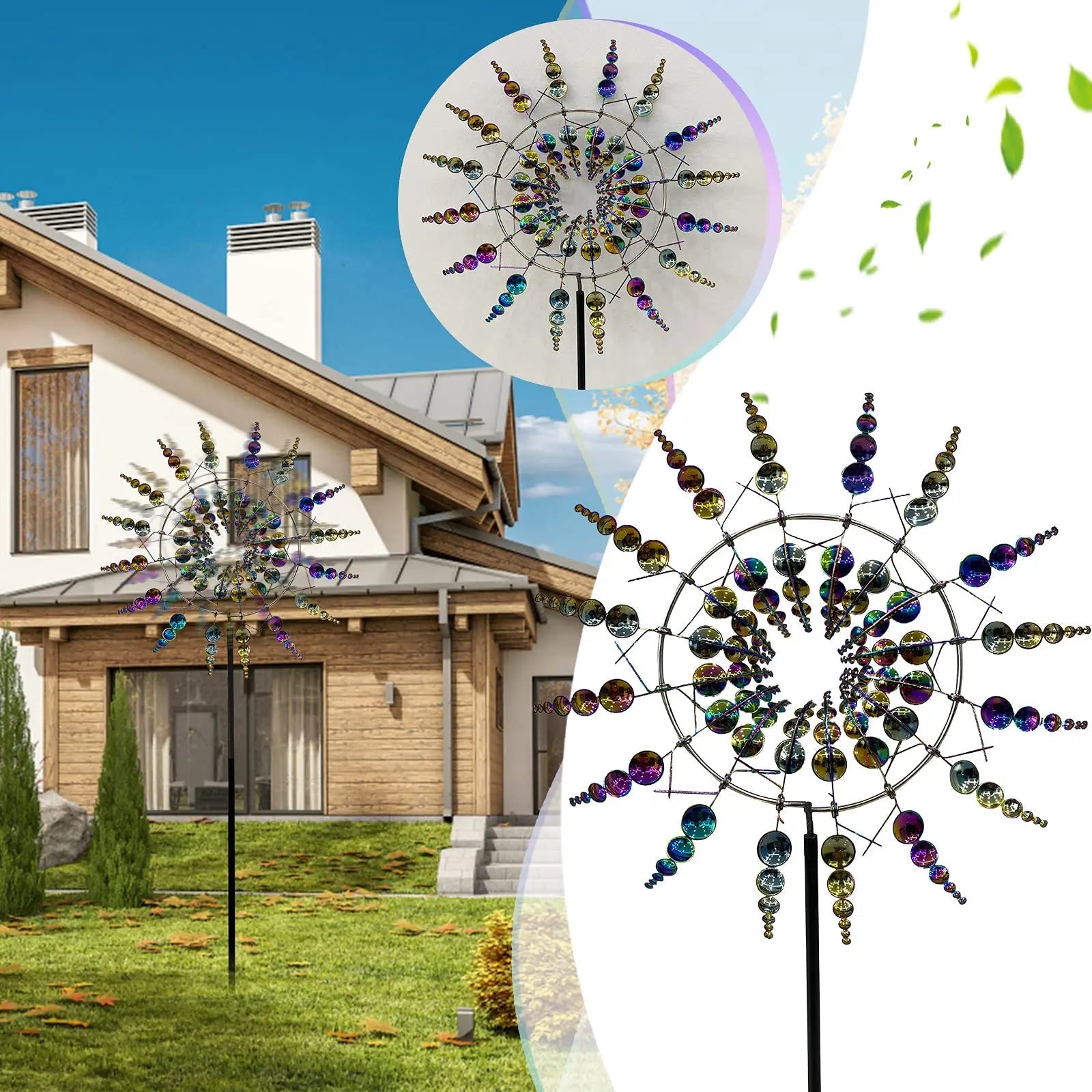 Unique Solar-Powered Kinetic Metal Windmill Spinner - Magical Wind Collectors for Patio, Garden, Lawn Outdoor Decoration