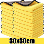 GlanzMeister Microfiber Cloth Double-Sided | Extra Absorbent & Lint-Free | For Car, Glass & Household | Yellow/Grey