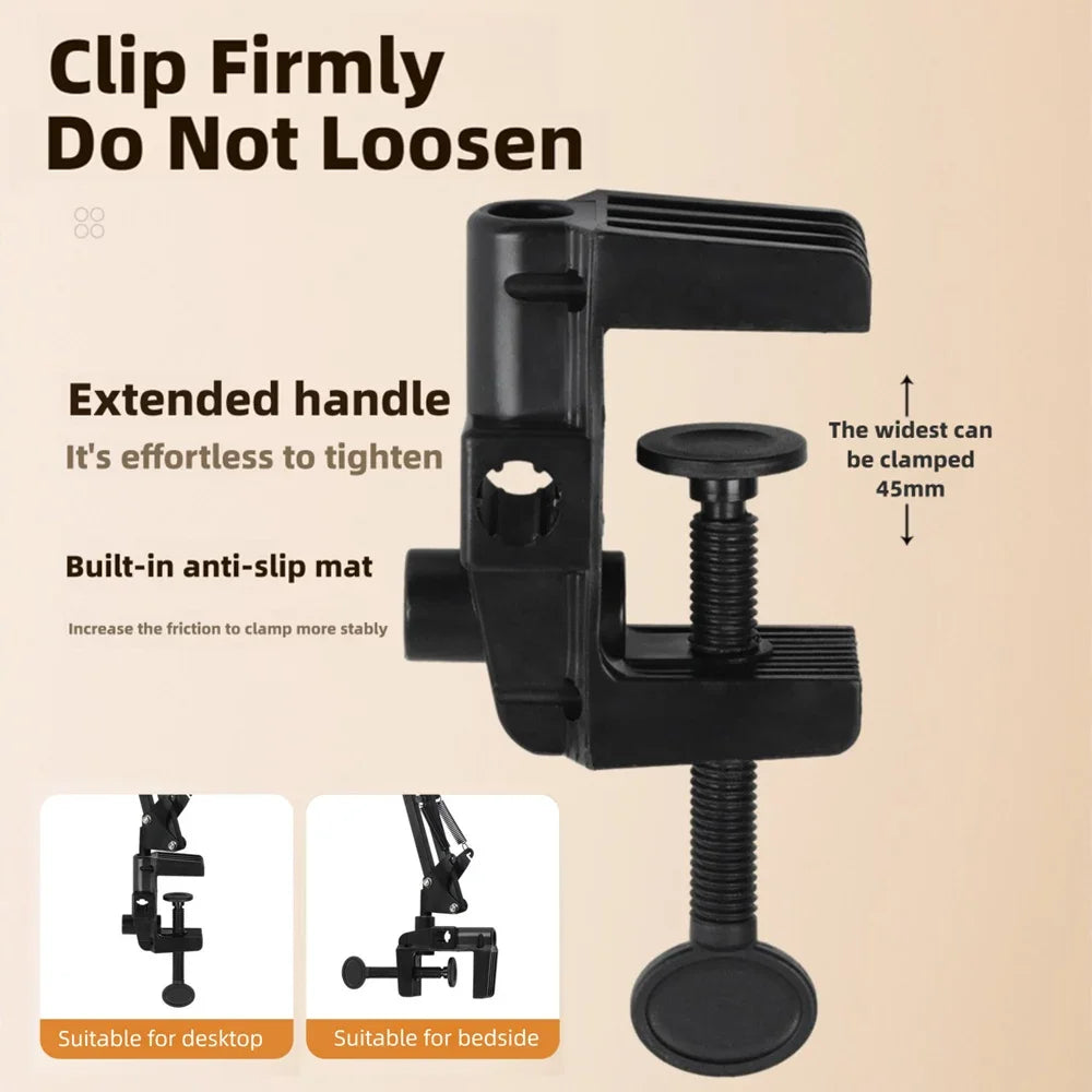 LumiFlex LED ring light with flexible arm & phone holder | 3 light colors & USB connection | Perfect for livestream, video & selfie