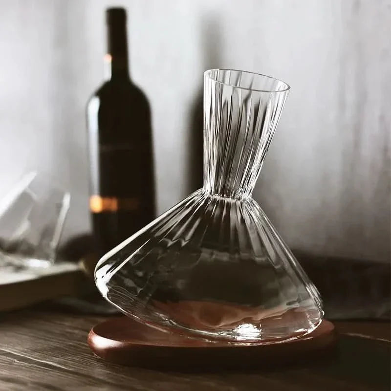 Crystal Glass Rotating Wine Decanter 1L