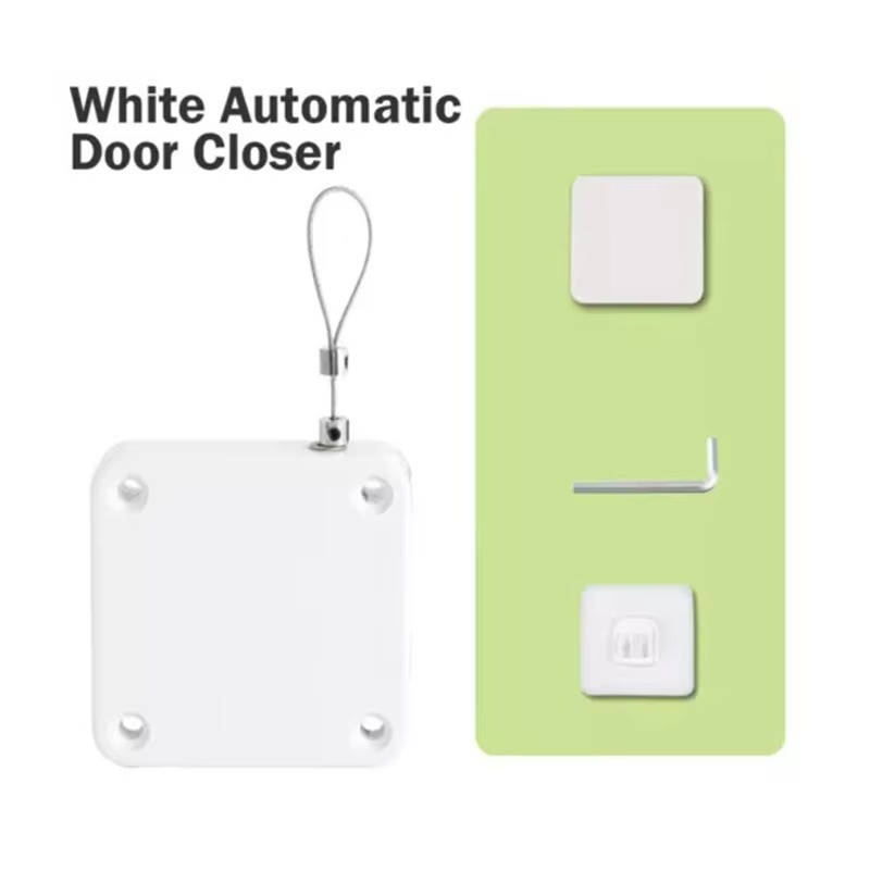 Automatic Punch-Free Door Closer with 1lb Force for Wooden and Sliding Doors