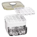 Large 50-Cube Ice Tray with Easy-Press Lid for Effortless Release