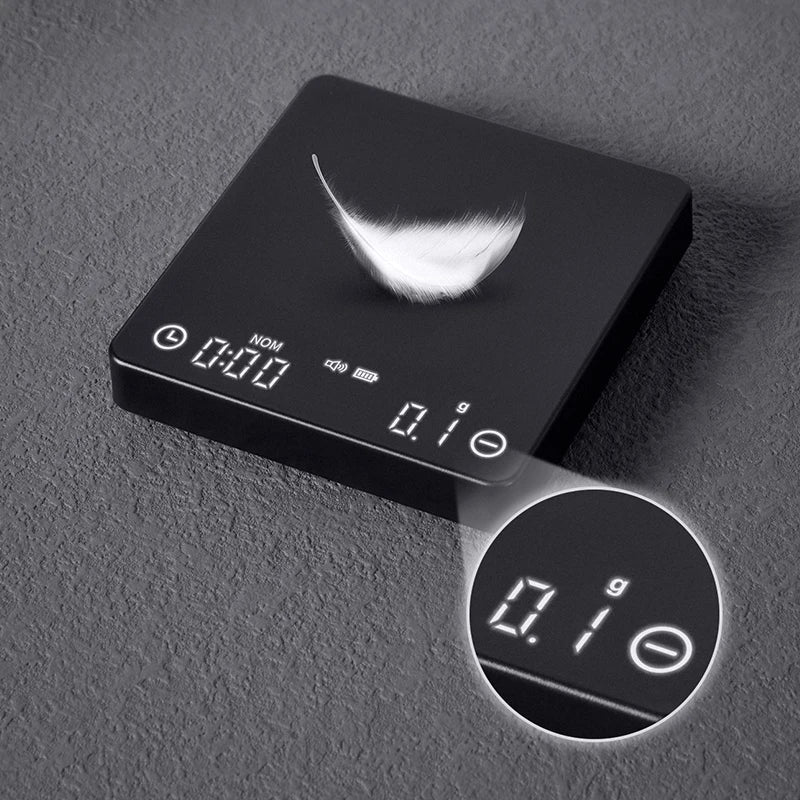 SearchPean Tiny/Tiny2s Espresso Coffee Kitchen Scale, Mini Smart Timer, USB, 2 kg/0.1 g/oz/ml, free shipping, gift for man and woman