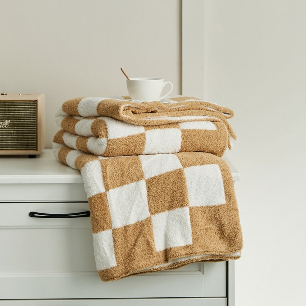 COLOURFUL CHECKERBOARD THROW