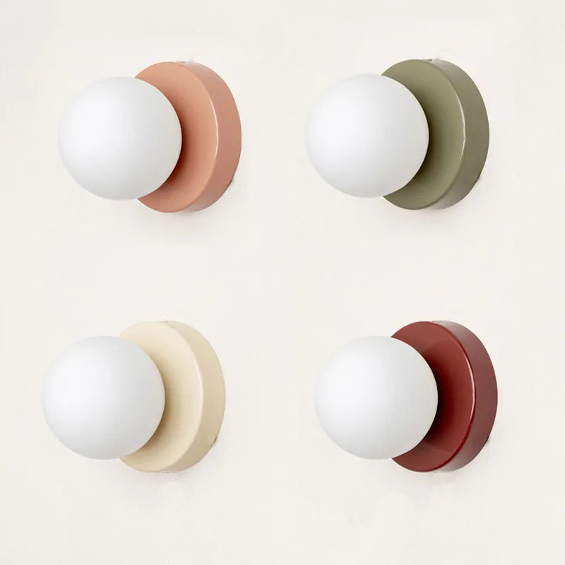 LumiGlobe - Modern Wall Lamp with Glass Block in Mid-Century Style