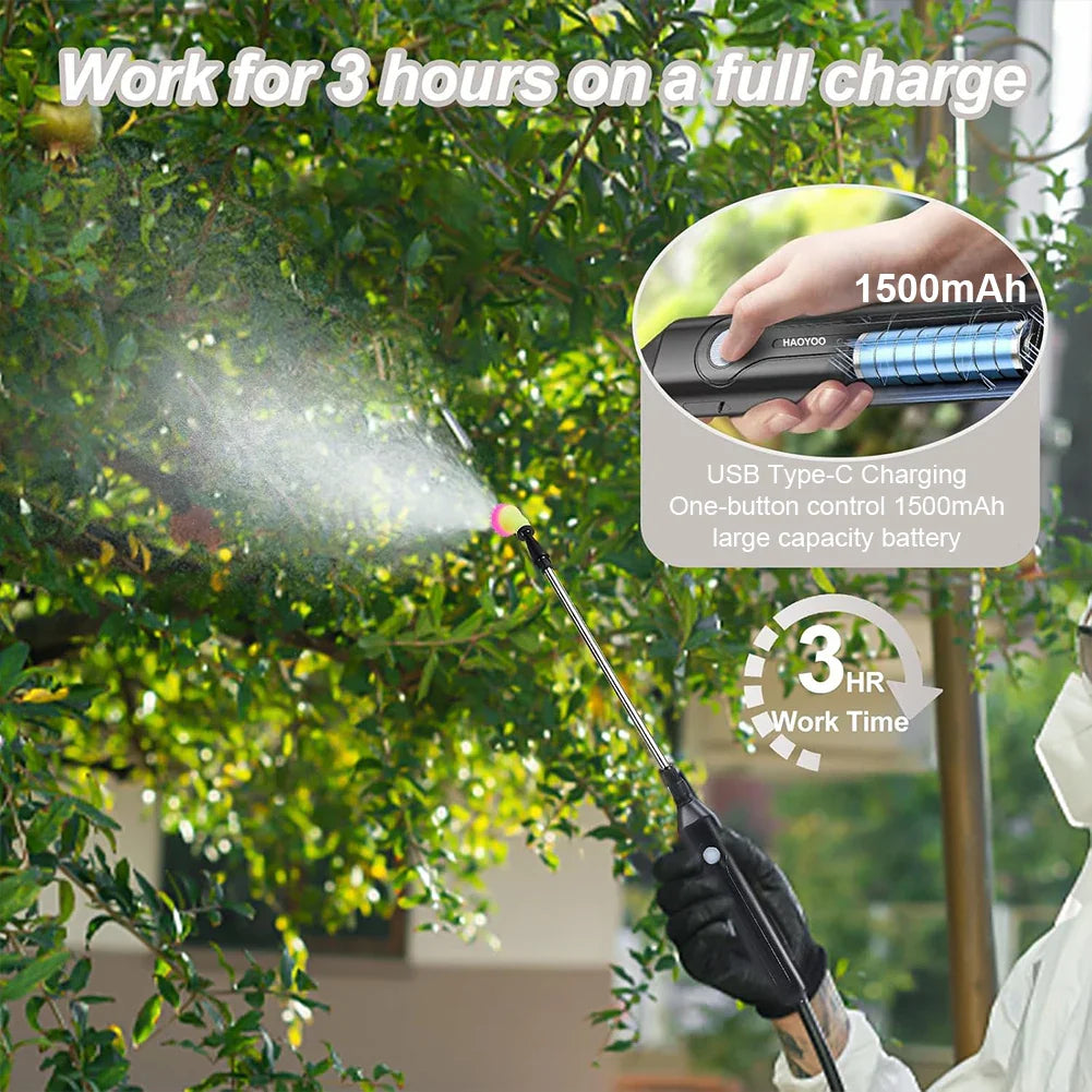 SPRAYMATE Pro Battery Pressure Sprayer | 5 L Shoulder Spray Bottle | USB Charging & Adjustable Nozzle | For Garden, Cleaning & Weed Control