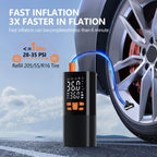 Portable Tire Inflator Air Compressor, 180 PSI Rechargeable Pump with 25000mAh Battery