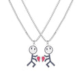 2pcs Double Love Heart Necklace