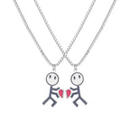 2pcs Double Love Heart Necklace
