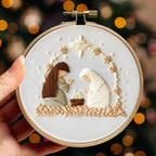 Christmas Embroidery Starter Kit, DIY Cross Stitch Set with Holiday Patterns