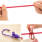 Windproof Non-Slip Elastic Multi-Clip Travel Clothesline