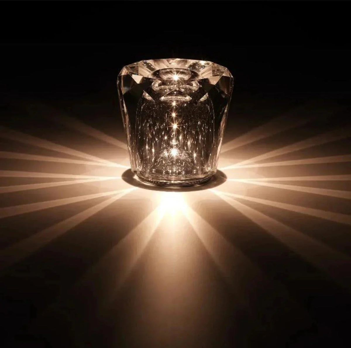 Exclusive light made of metal and crystal