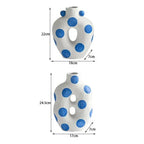 Blue Polka Dot Wonky Vase