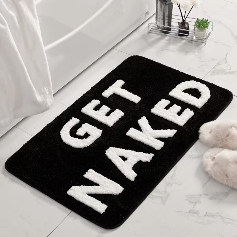 Colorful "Get Naked" Non-Slip Microfiber Bath Mat – Absorbent & Fun for Kids and Adults