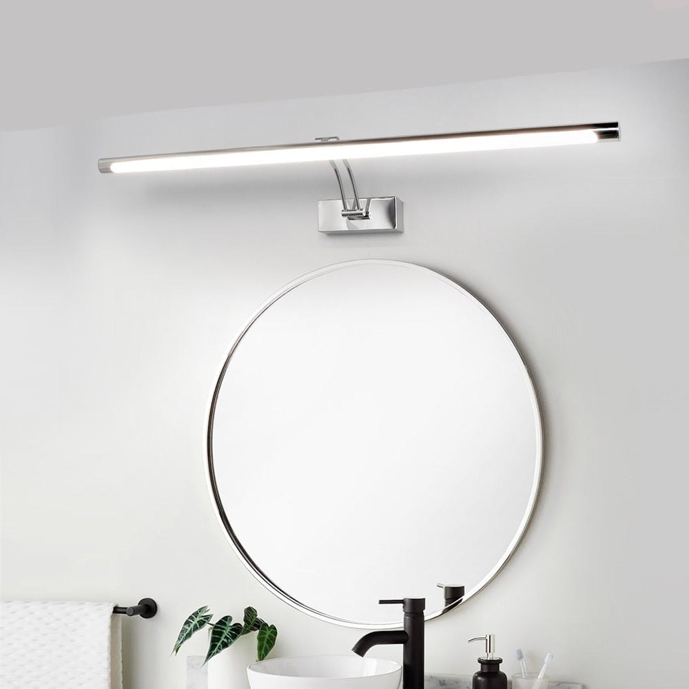 80-100cm LED wall lamp - Modern black/silver wall light for the bathroom, internally mounted picture light