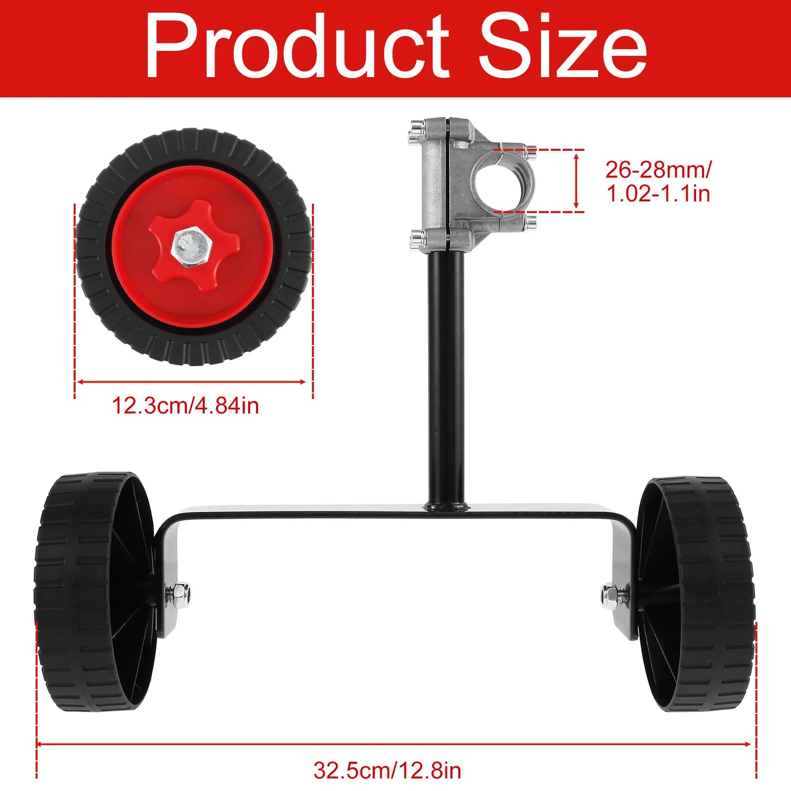 Universal Support Wheel TRIMNOVA EasyRoll | Height Adjustable | Back & Arm Friendly | For Lawnmowers & Brush Cutters