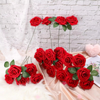 Realistic Red Artificial Roses with Stems (Pack of 25/10)