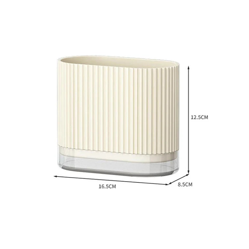 Cutlery Organizer Duo | Wall-Mountable Cutlery Holder | No Drilling | Draining Function | 16.5 × 8.5 × 12.5 cm