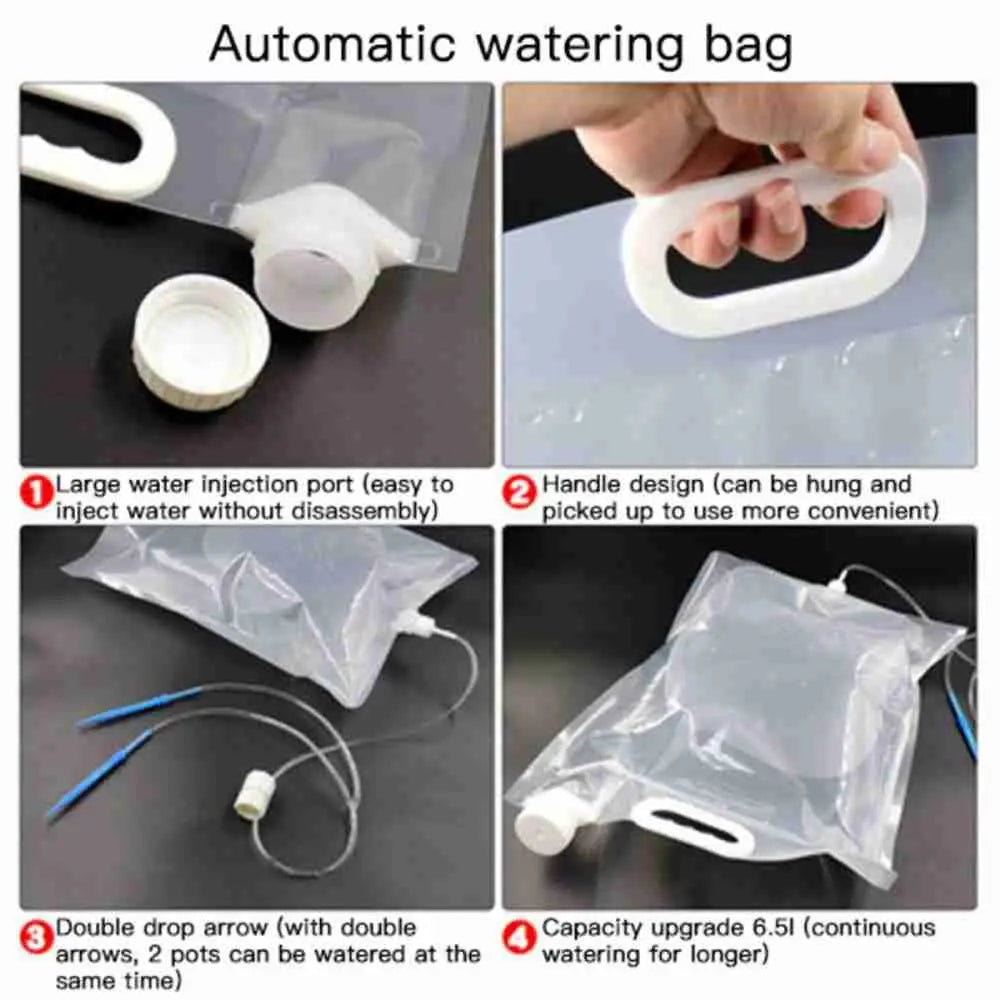 Floriva Plant Watering Bag | Up to 30 Days Automatic Drip Irrigation | With Valve & 1 m Hose | 2–6.5 L