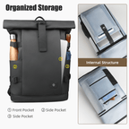 Expandable outdoor backpack with large volume & laptop compartment