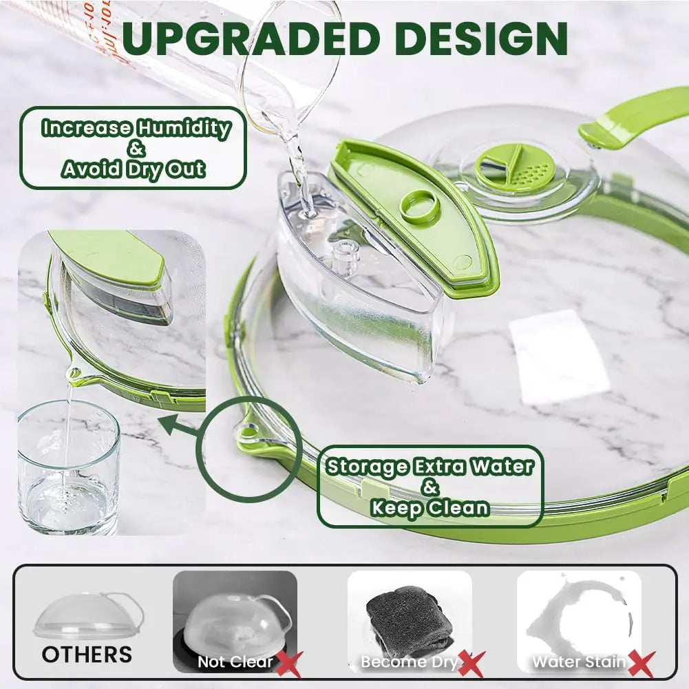 Microwave Splatter Cover With Water Steamer