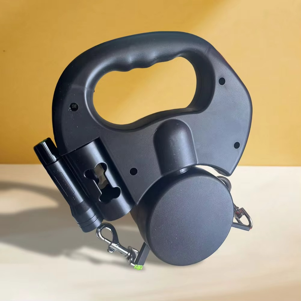 Retractable Dual Dog Leash with 360° Swivel and LED Safety Light for Walking Two Dogs