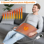 ThermaEase Electric Heating Pad | 9 Temperature Levels & 4 Timer Modes | 30×60 cm | Washable & Quick Heating | For Back, Stomach & Legs