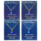Blue Evil Eye Clavicle Necklace in Stainless Steel