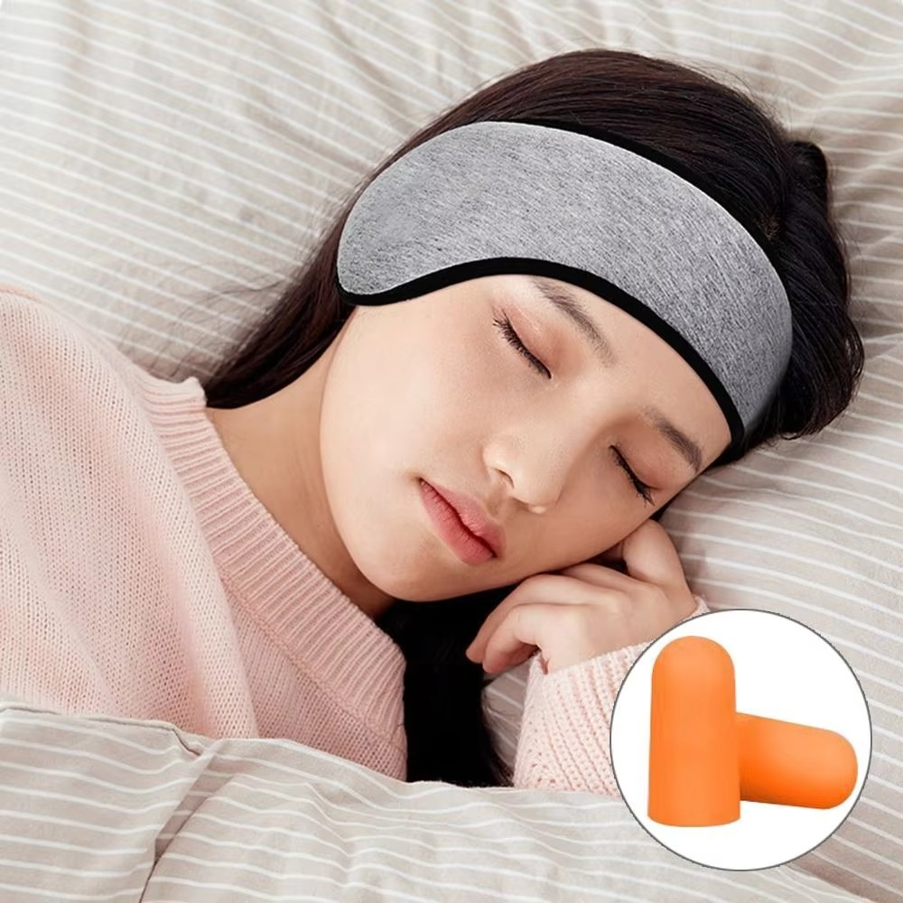 Three-Layer Blackout Sleep Mask with Soft Ear Muffs