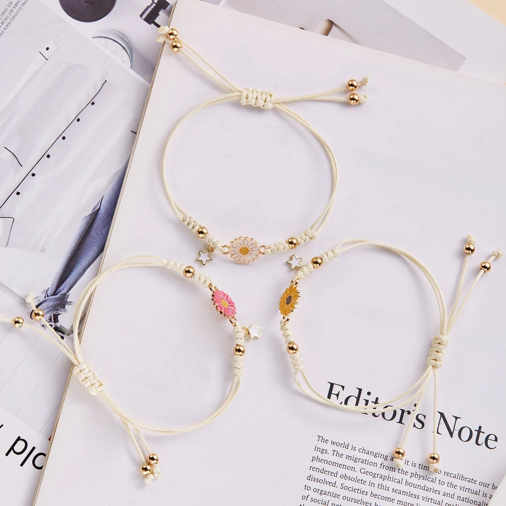 Braided Feminine Flower Star Bracelet