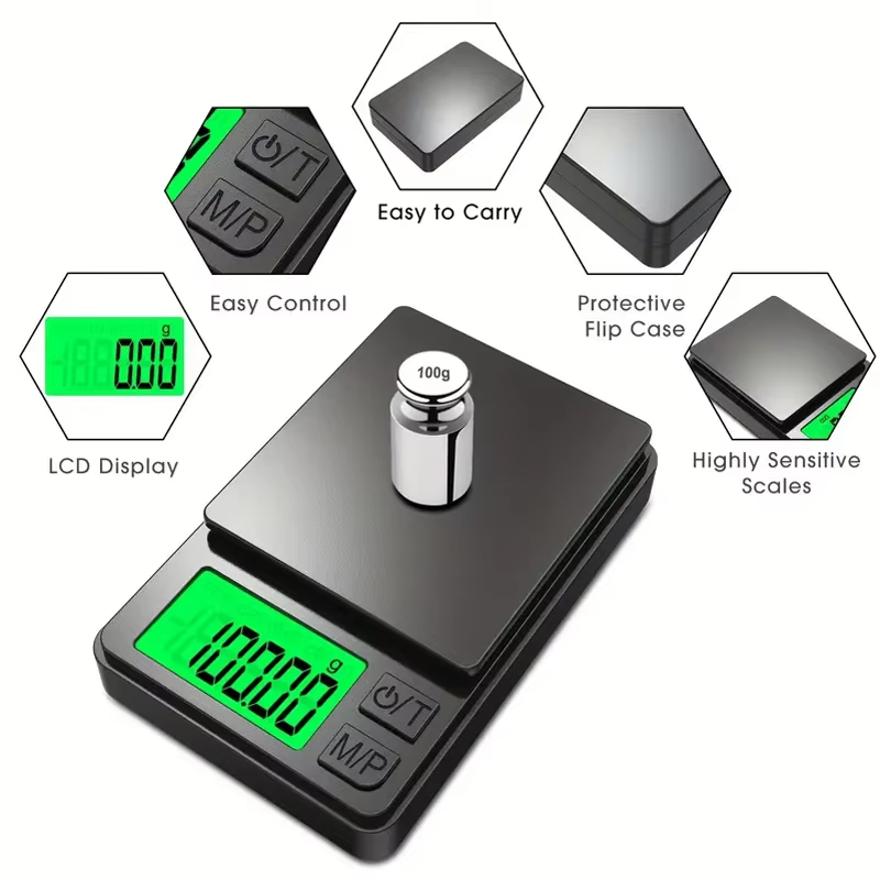 Pocket Digital Precision Scale with Backlit LCD - Compact Gram Scale for Jewelry, Food, Coins, and Travel