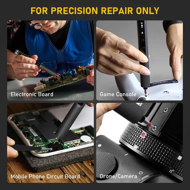 Precision Electric Screwdriver with 5 Torque Settings and LED Light