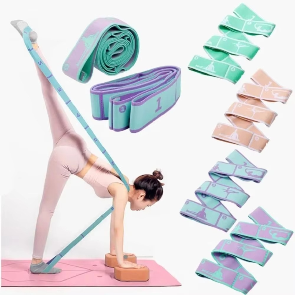 Elastic Yoga Stretching Belt for Flexibility, Pilates, Dance, and Home Fitness