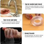 Transparent Double Sided Nano Adhesive Tape - 1M 3M 5M Reusable Waterproof Mounting Roll