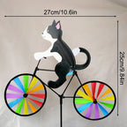 Rainbow Bicycle Cat Garden Decor