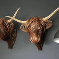Woven Willow Highland Cow Resin Home Décor Figurine