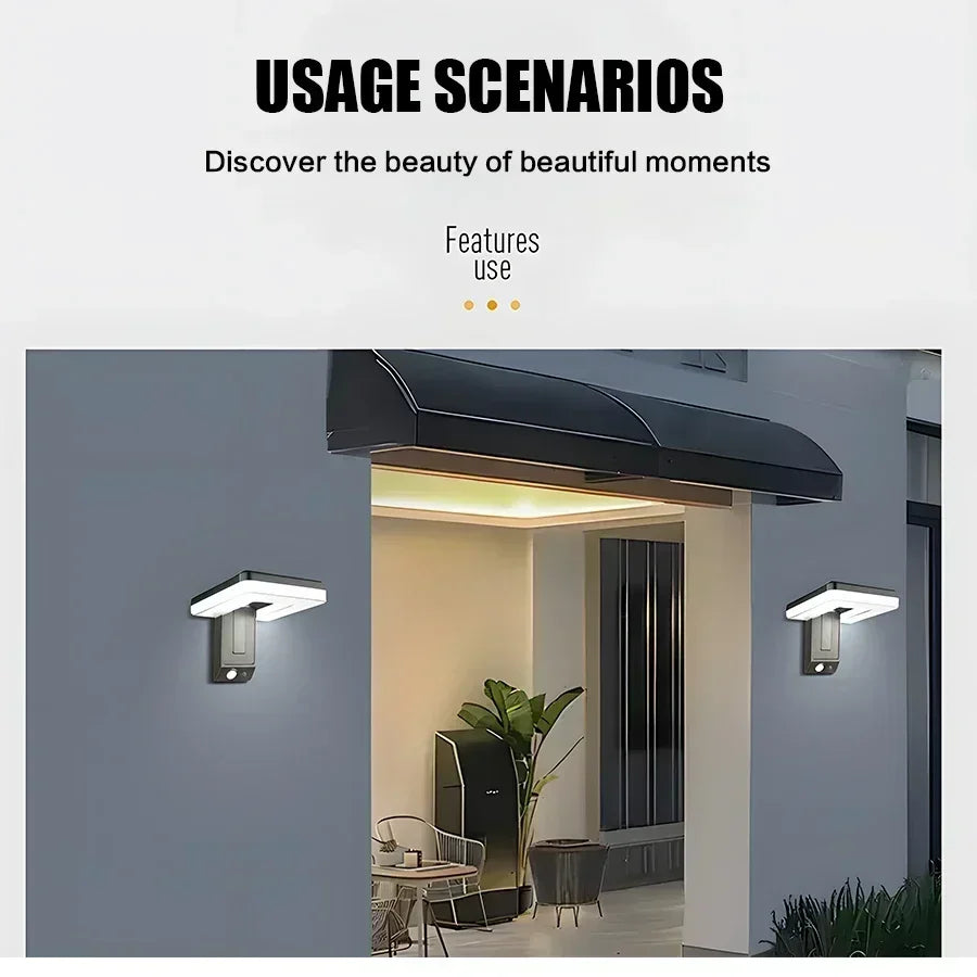 Solayra FoldWall Solar Wall Light | 3 Lighting Modes | 120° Tiltable | With Motion Sensor & Dusk Switch