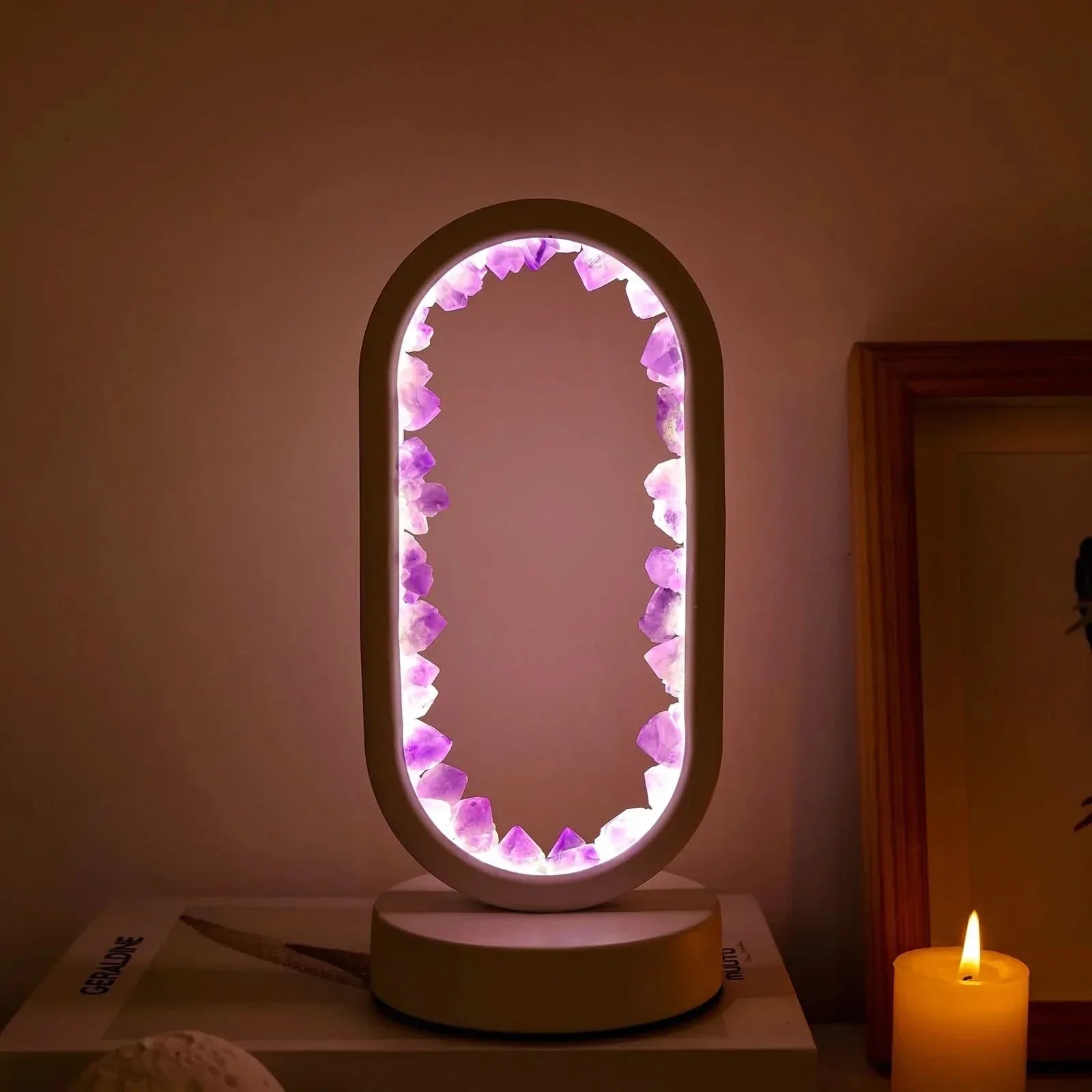Natural Amethyst Crystal Lamp for Relaxation
