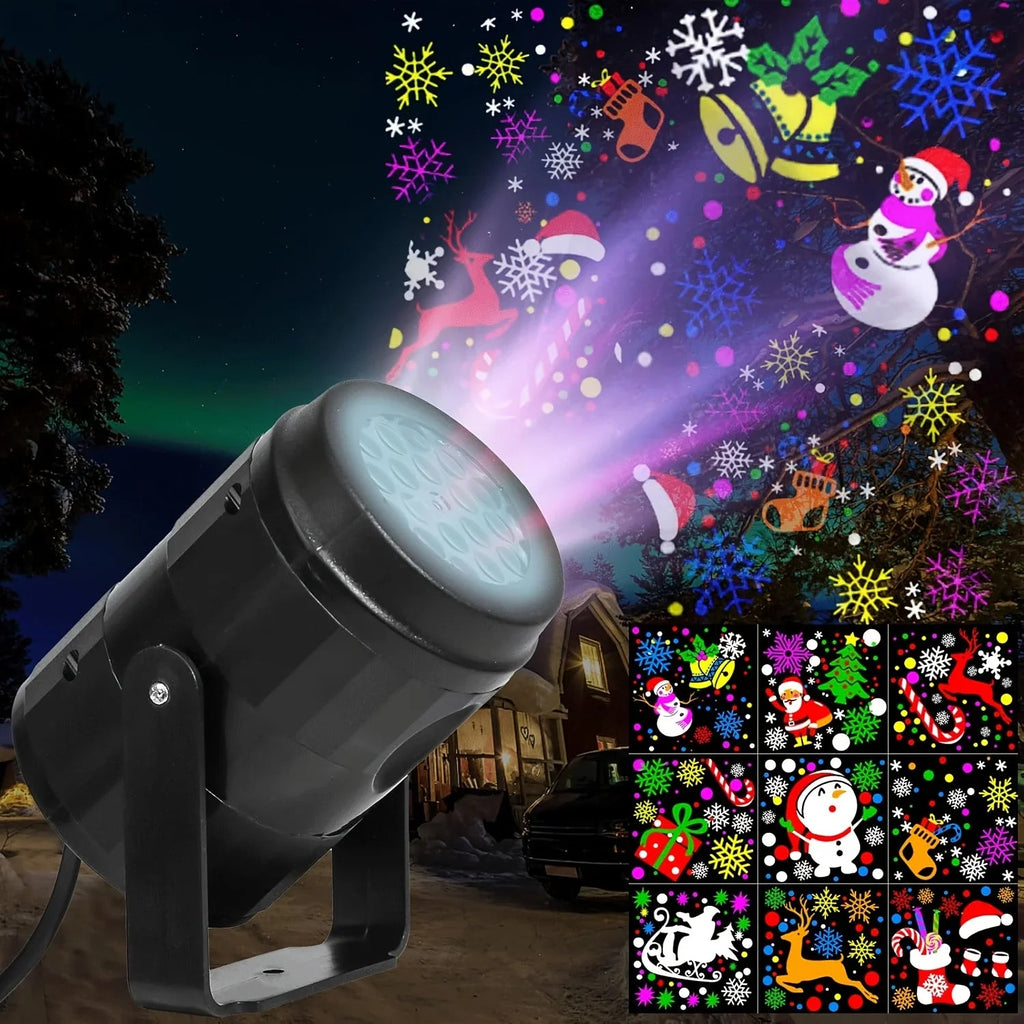 LED Christmas Projector SnowMotion | 16 Rotating Patterns | Indoor & Outdoor | Christmas Lighting for Home, Garden & Party