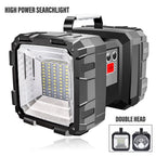 LED Battery Spotlight DualonX Pro | 40 W | Double Lamp with 7 Light Modes | Rechargeable & Waterproof IP64 | Power Bank Function