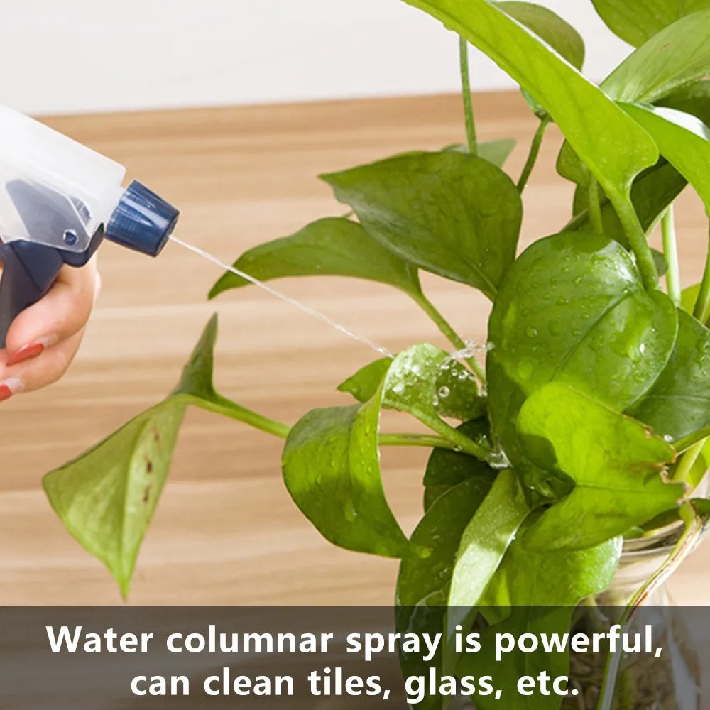 Adjustable spray bottle with ergonomic grip for easy handling and versatile use