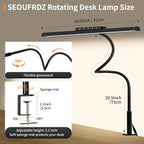 Lumavue LED Desk Lamp with Clamp | Extra Wide Illumination | Stepless Dimmable & Adjustable Color Temperature | For Home Office & Screen Workstation