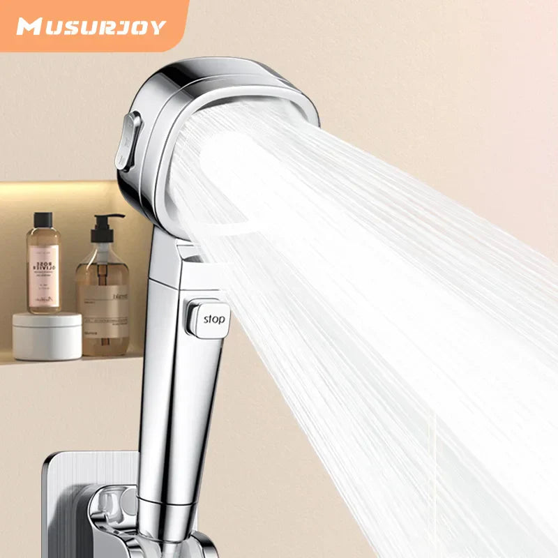 Jetiva Shower Head | 3 Spray Types | Pressure Boosting & Water Saving | Silver Design