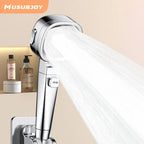 Jetiva Shower Head | 3 Spray Types | Pressure Boosting & Water Saving | Silver Design