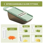 SchnippelMeister Vegetable Cutter 5-in-1 | Multi Cutter with Collection Container | Grater, Slicer & Dicer | BPA-free & Dishwasher Safe | 27×11×10 cm